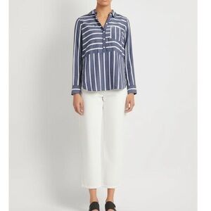 Abercrombie & Fitch Blue and White Striped Shirt